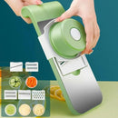 5-in-1 Manual Vegetable Slicer Cutter with 5 Blades & Collection Basin