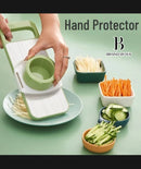 5-in-1 Manual Vegetable Slicer Cutter with 5 Blades & Collection Basin