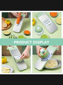 5-in-1 Manual Vegetable Slicer Cutter with 5 Blades & Collection Basin