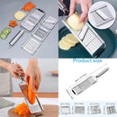 5-in-1 Manual Vegetable Slicer Cutter with 5 Blades & Collection Basin