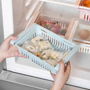 Adjustable Plastic Fridge Storage Basket Light Blue