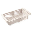 Adjustable Plastic Fridge Storage Basket Light Blue