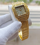 Luxury Diamond Rhinestone Watch Rose Gold Chain Strap -- Sparkling Elegant Women's Wristwatch