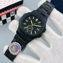 Men Square Watch Black Dial Silver Steel Chain Strap -- Modern Geometric Wristwatch