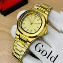 Men Square Watch Black Dial Silver Steel Chain Strap -- Modern Geometric Wristwatch