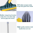 2-in-1 Floor Cleaning Broom Wiper -- Long Handle Scrub Brush & Squeegee