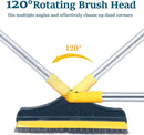 2-in-1 Floor Cleaning Broom Wiper -- Long Handle Scrub Brush & Squeegee
