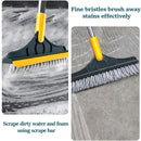 2-in-1 Floor Cleaning Broom Wiper -- Long Handle Scrub Brush & Squeegee