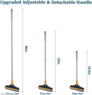 2-in-1 Floor Cleaning Broom Wiper -- Long Handle Scrub Brush & Squeegee