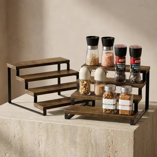 2 Tier Portable Iron Fruit Basket Black