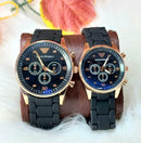 Unisex Quartz Couple Watches Set Round Case Multi Color -- Matching Fashion Wristwatches