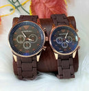 Unisex Quartz Couple Watches Set Round Case Multi Color -- Matching Fashion Wristwatches