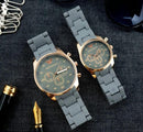 Unisex Quartz Couple Watches Set Round Case Multi Color -- Matching Fashion Wristwatches