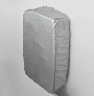 Gray mattress cover on a white background