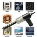 Multifunctional vacuum cleaner with various cleaning scenarios depicted around it.