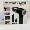 Box of a 3-in-1 vacuum cleaner with images of its uses on a white background