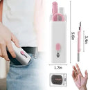 Small white and pink tool set with measurements and a hand holding it.