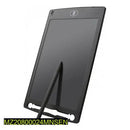 Black electronic writing pad with stylus on a white background
