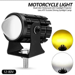 Motorcycle light with dual color options on a white background