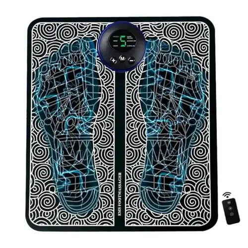 Body fat scale with digital display and remote control on a white background