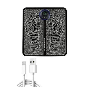 Portable power bank with charging cable on a white background