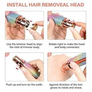 Instructions for installing a hair removal head with colorful design
