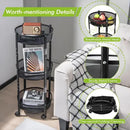 3 Tier Rotating Metal Kitchen Rack with Wheels