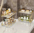 Double Layer Metal Makeup Organizer by ezee mall
