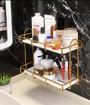 Double Layer Metal Makeup Organizer by ezee mall