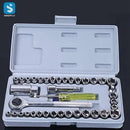 Open tool kit with various sockets and tools on a dark background, featuring the brand 'SINFLY'.